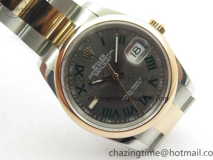 RG BP Best Dial Maker Edition 1:1 Gray Oyster on DateJust SS Roman Bracelet 126201 36 0224
